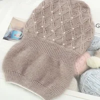 Fashion Large Head Circumference Knitted Hats Handmade Breathable Woolen Hats Pile Hats Women 2