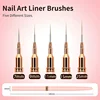 7/9/11/15/25MM Nail Liner Brush Set UV Gel Nail Brushes Kits 5pcs French Stripe Line Painting Drawing Flower Pen Manicure Tools 2