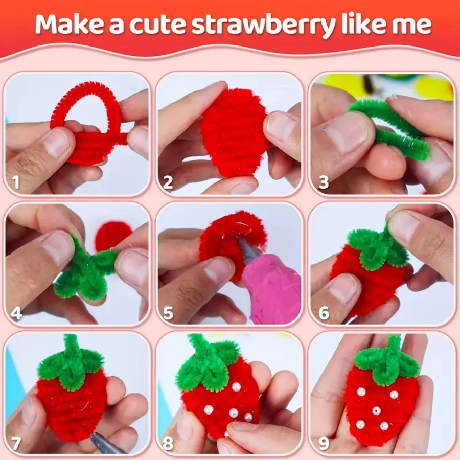 400pcs Chenille Stems Pipe Cleaners Kindergarden DIY Art Craft Materials for Creative Handicraft DIY Felting Animal Skeleton
