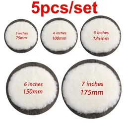 Premium Wool Polish Pad - Multi - Size Disc for Car Waxing & Paint Care (5pcs set)
