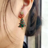 Cute Frog Christmas Hat Stud Earrings for Women Fashion Xmas Jewelry Tree Star Crystal Piercing Dangle Ear Drop New Year Gift - Image 4