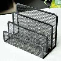Papers Trays Notebook Stand Rack Desk 3-layer Black Metal Iron Mesh Holder for Magazine Document File Book Rack Organizer Office 5