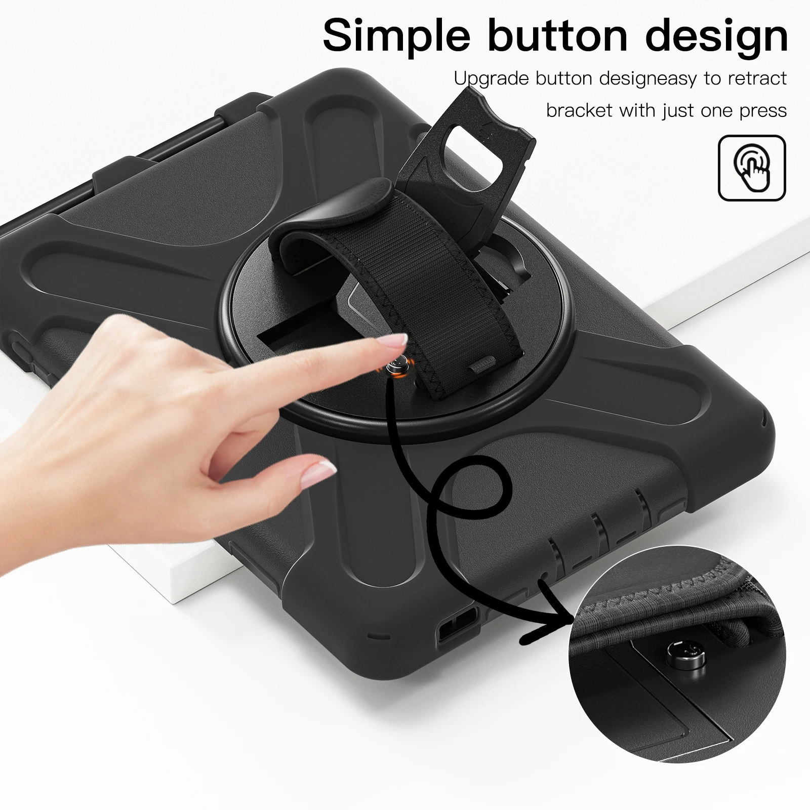 AJIUYU 360° Rotating Rugged Tablet Stand Cover