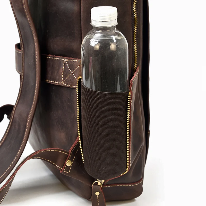 Womens Rustic Brown Leather Backpack Mens Purse