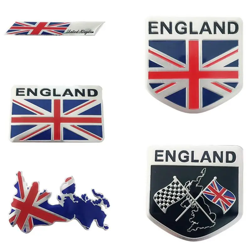 Union Jack Flag Car Emblem England United Kingdom Flag Metal Emblem Stickers Queen Memorial Party Props Emblem Decal Stickers 1