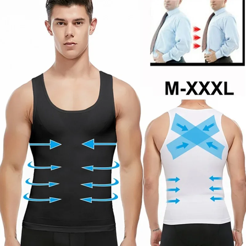 Mens Slimming Body Shaper Shapewear Abs Abdomen Compression Shirt to Hide  Gynecomastia Moobs Workout Tank Tops Undershirts - AliExpress