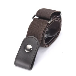 Buckle-Free Elastic Waist Belt for Jeans and Dresses - No Bulge, No Hassle (Coffee)