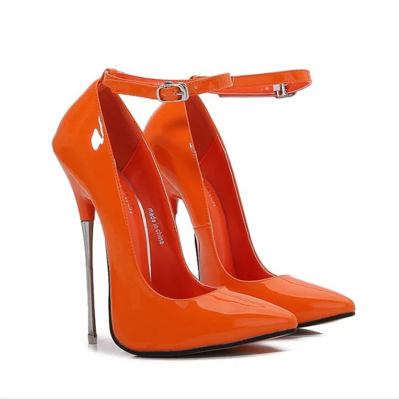 

Extreme Hihg Heels 16cm Ladies Metal Heel Pumps Multicolor Hihg Heeled Shoes Women Pole Dancing Fetish Heels Model Show Big Size