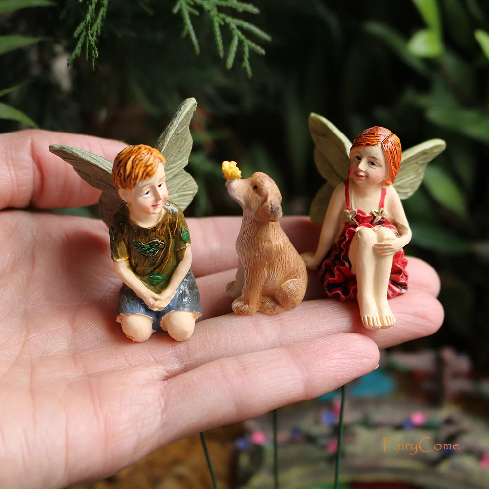 ชุด5 Miniature Gardenมินิเอลฟ์เรซิ่นป่าเล็กๆPixie Fairy Gnome