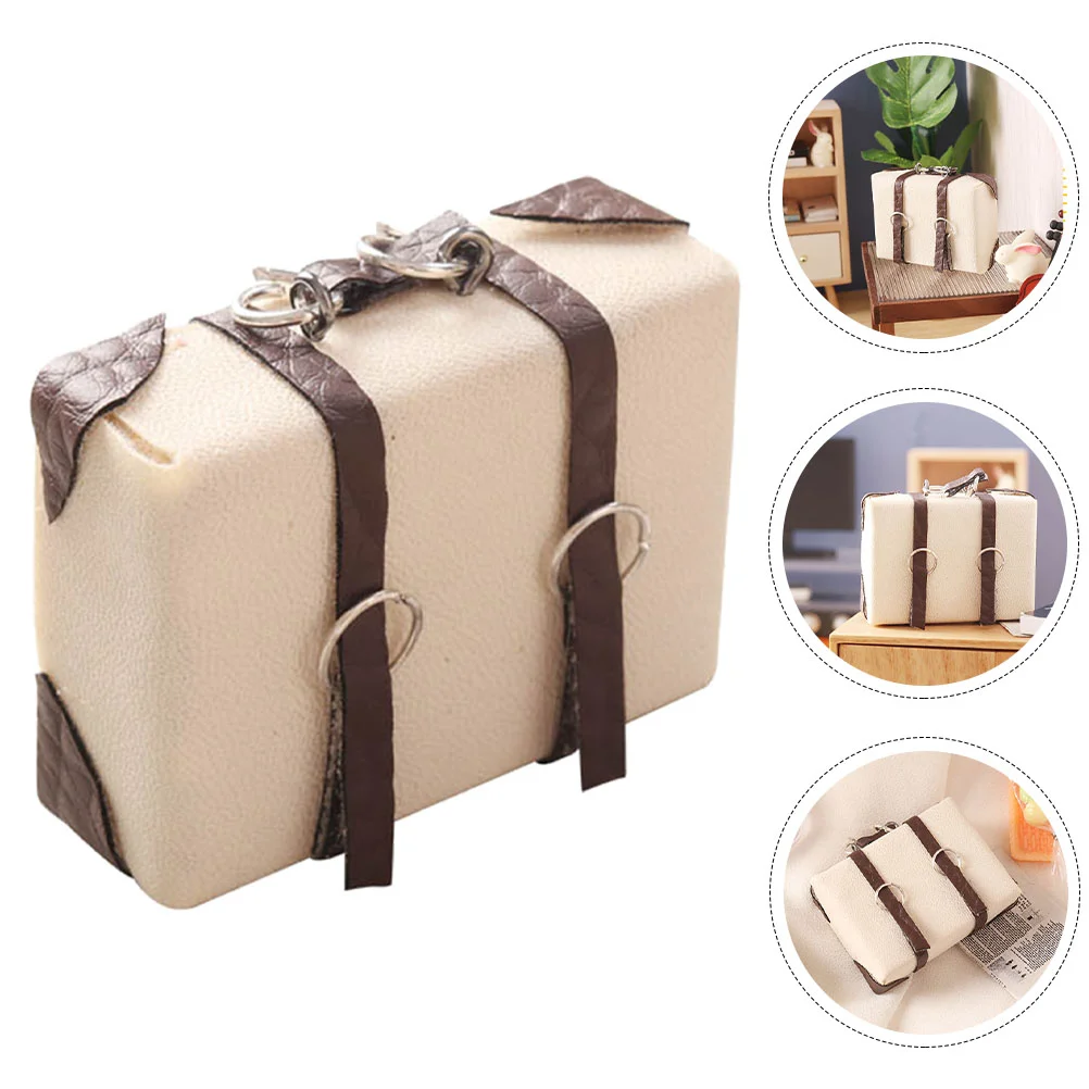 

Dollhouse Furniture Miniature Travel Trunk Suitcase 1 12 Vintage Doll House Suitcase Model Mini Desktop Decoration Fairy Garden
