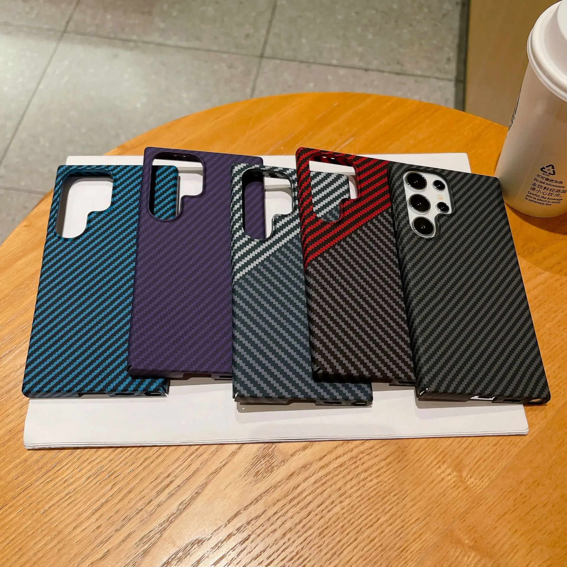 Luxury Ultra Slim Fit Carbon Fiber Texture Pattern Shockproof Case - Business Hard Back Cover
