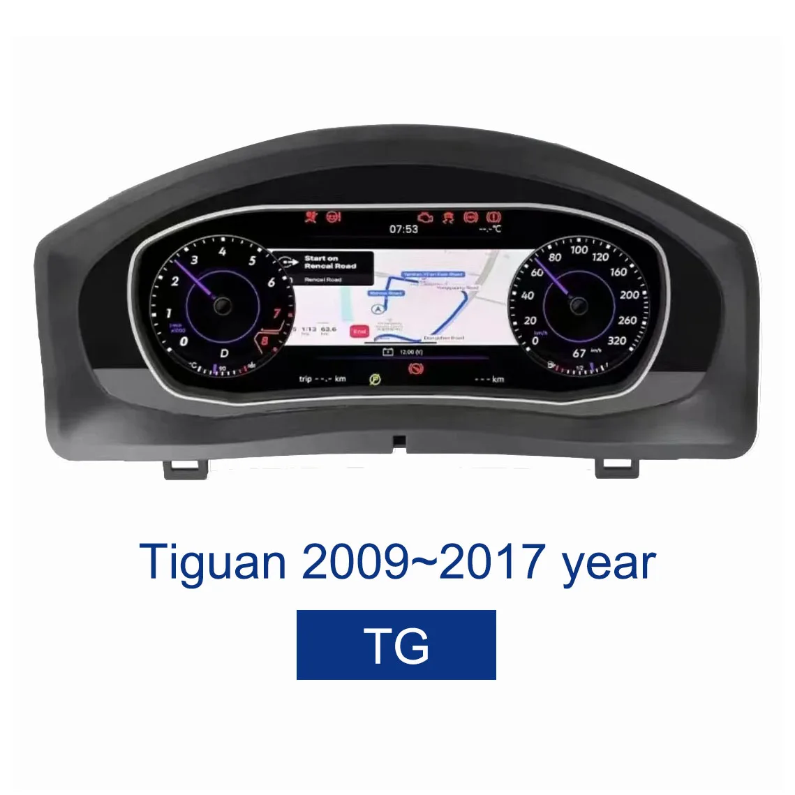 Medidor de velocidad Digital de 10,3 pulgadas, grupo de instrumentos CockPit para Volkswagen VW Gaage para Tiguan de 2009 a 2017 2