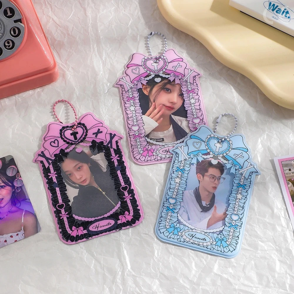 Card Holder Cake Lace Kpop Photocard Holders 3Inch Sweet Girls Kawaii Stationary