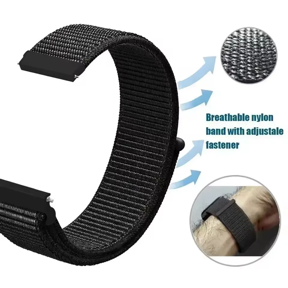 Elegant 18mm Nylon Loop Strap for Smartwatch Band Replacement