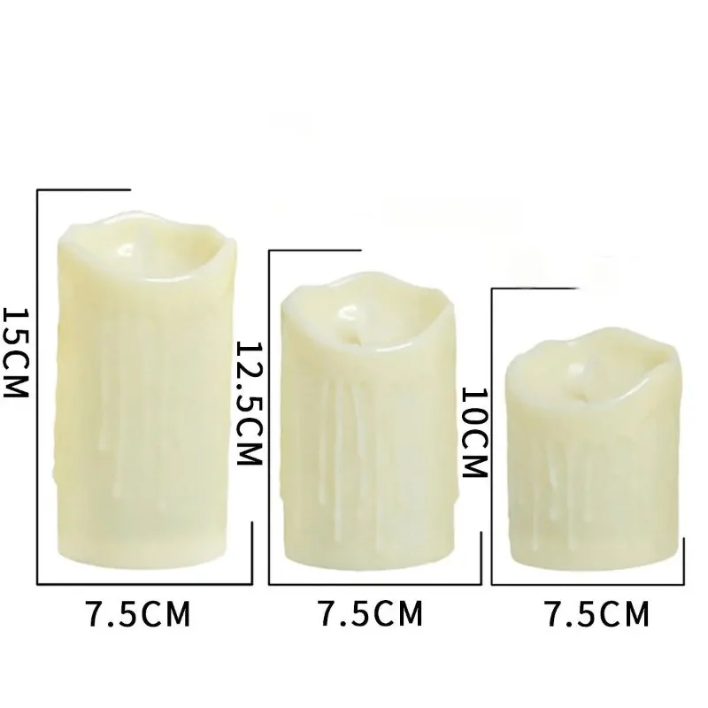 Electronic Candle Lights Simulation Of Plastic Candles Wedding PartyBirthdayDecorations Family OrnamentsDecorations 3-piece set