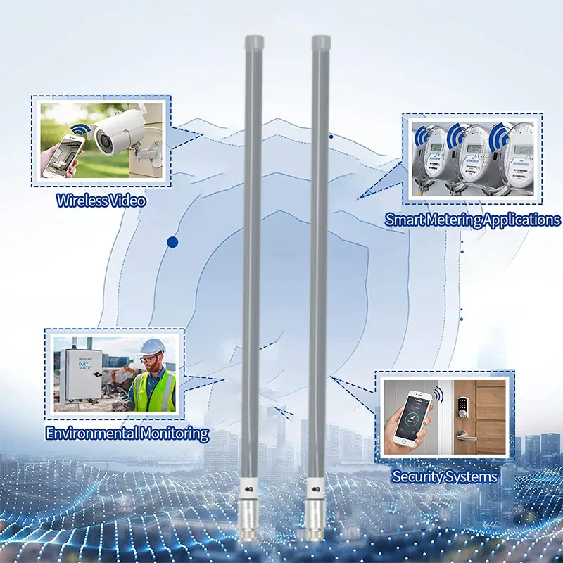 Outdoor Antenna FRP 120CM 5G 4G LTE 3G GSM 868Mhz 915Mhz Lora Helium Hotspot Miner Antenna 2.4G 5.8G Outdoor 15DBI Omni WiFi Fiberglass Aerial