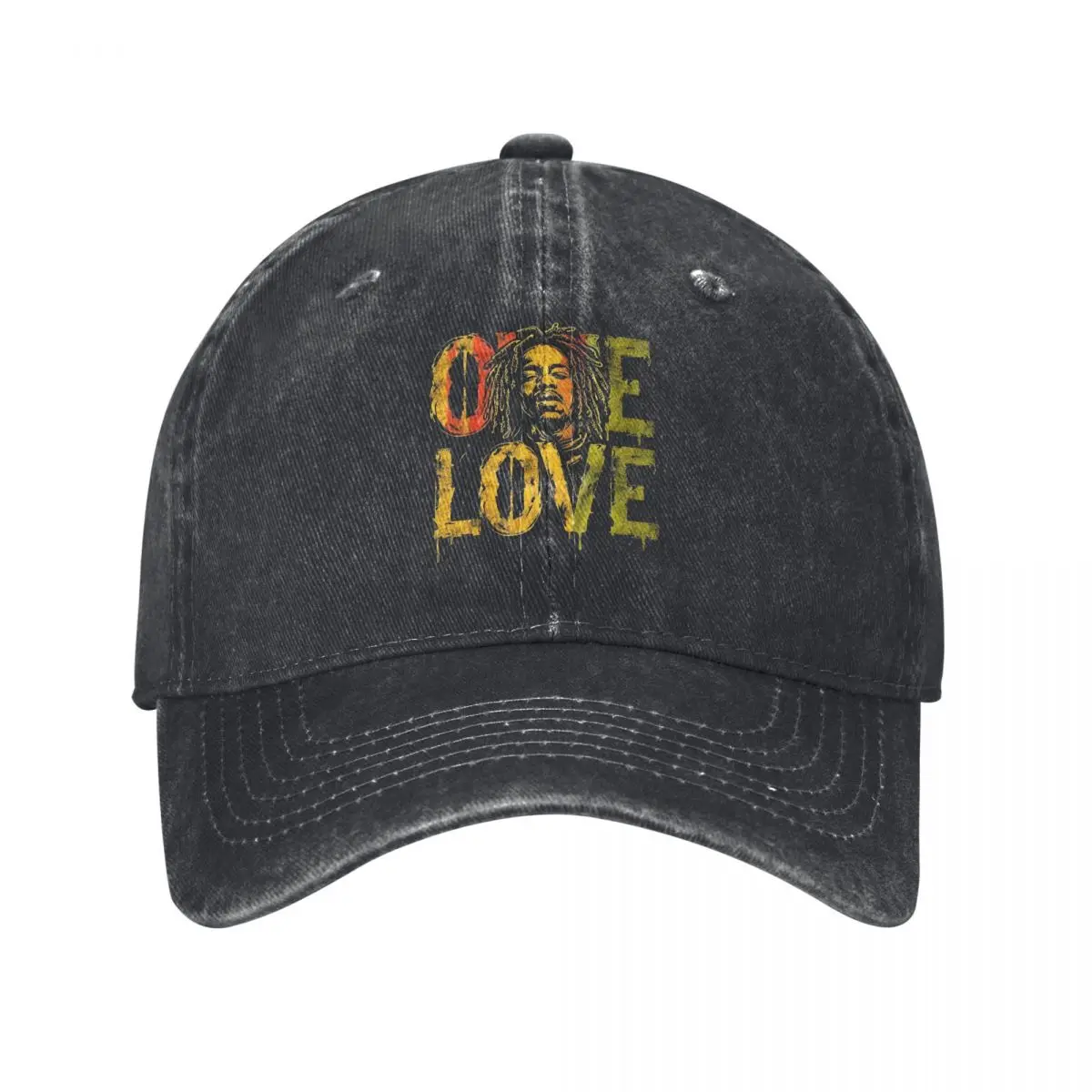 Get Up Stand Up Reggae Rasta Baseball Cap Vintage Distressed Denim Washed Bob Marley Snapback Hat Unisex Adjustable Fit Cap