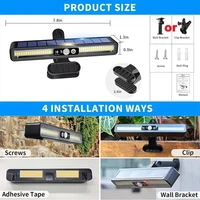 Nouvelles lampes solaires à détecteur de mouvement à clipser pour extérieur, étanches, lampes solaires pour clôture extérieure avec 36 LED, lumière de sécurité portable à énergie solaire 5