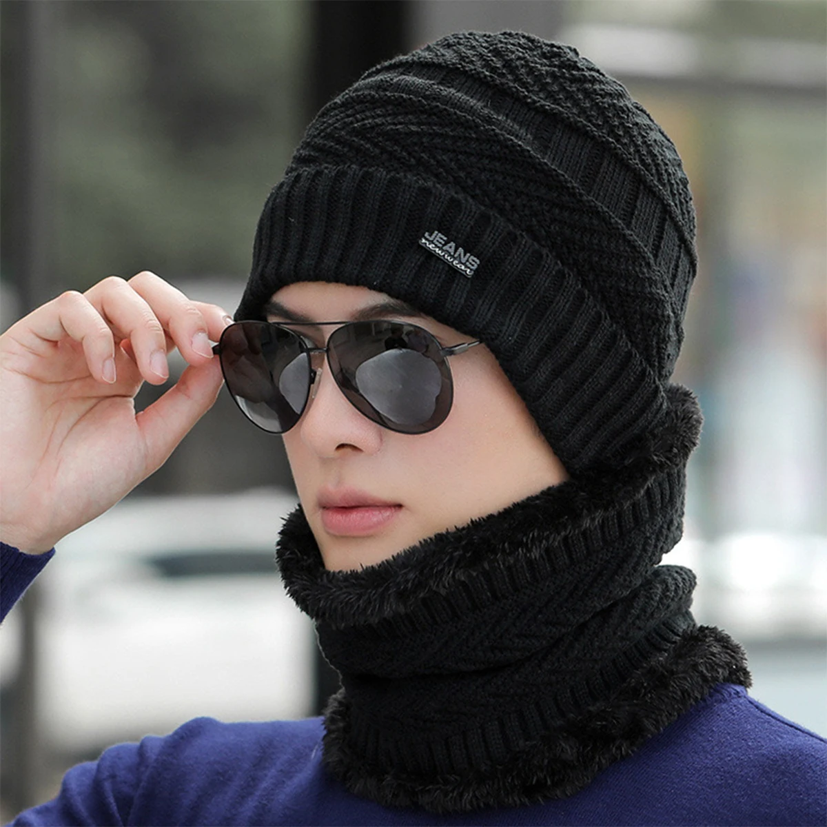 Winter Balaclava Women Knitted Hat Scarf Caps Neck Warmer Winter Hats For Men Women Skullies Beanies Warm Fleece Cap gorras