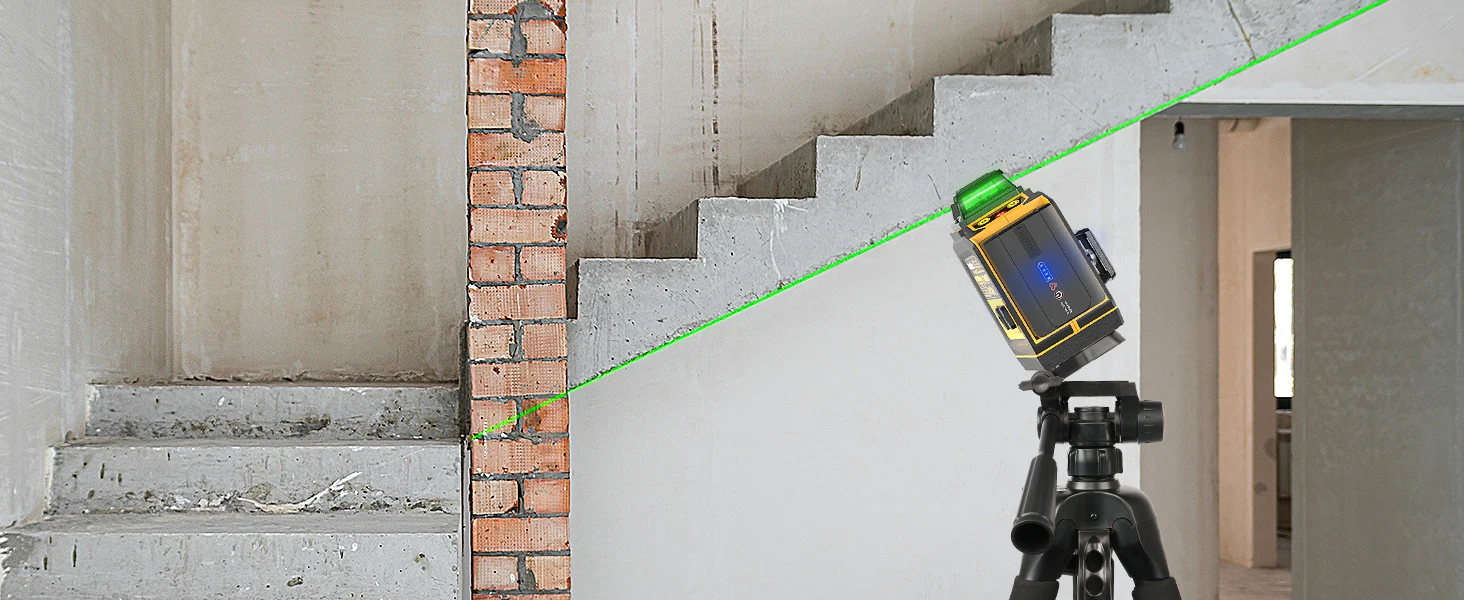 Laser Level 360° Self Leveling  3D 12 Lines Green Laser Cross Line with Remote C