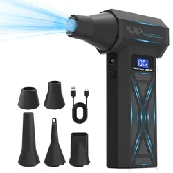 Advanced Cordless Air Blower with LED Light and Battery Display (Black)