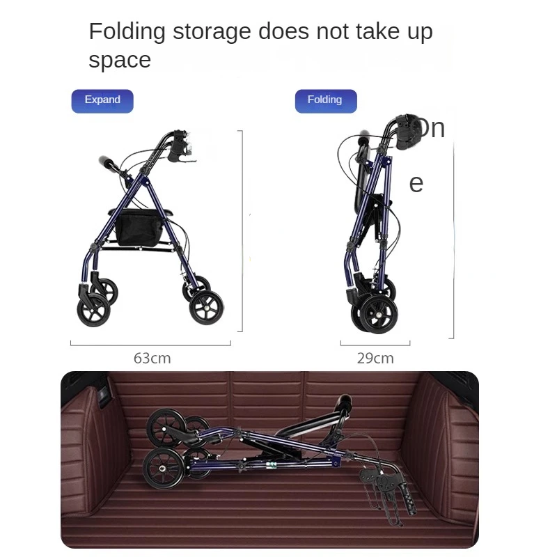 Elderly Rehabilitation Walking Aid Crutch and Walking Assistant Sit-able Pushcart with Support Anti-fall  for Seniors 5