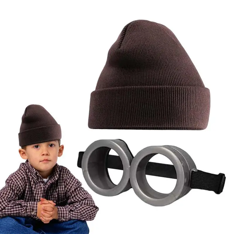 Gafas de Minion y gorro de Cosplay para niños y adultos, accesorios  circulares 3d divertidos para