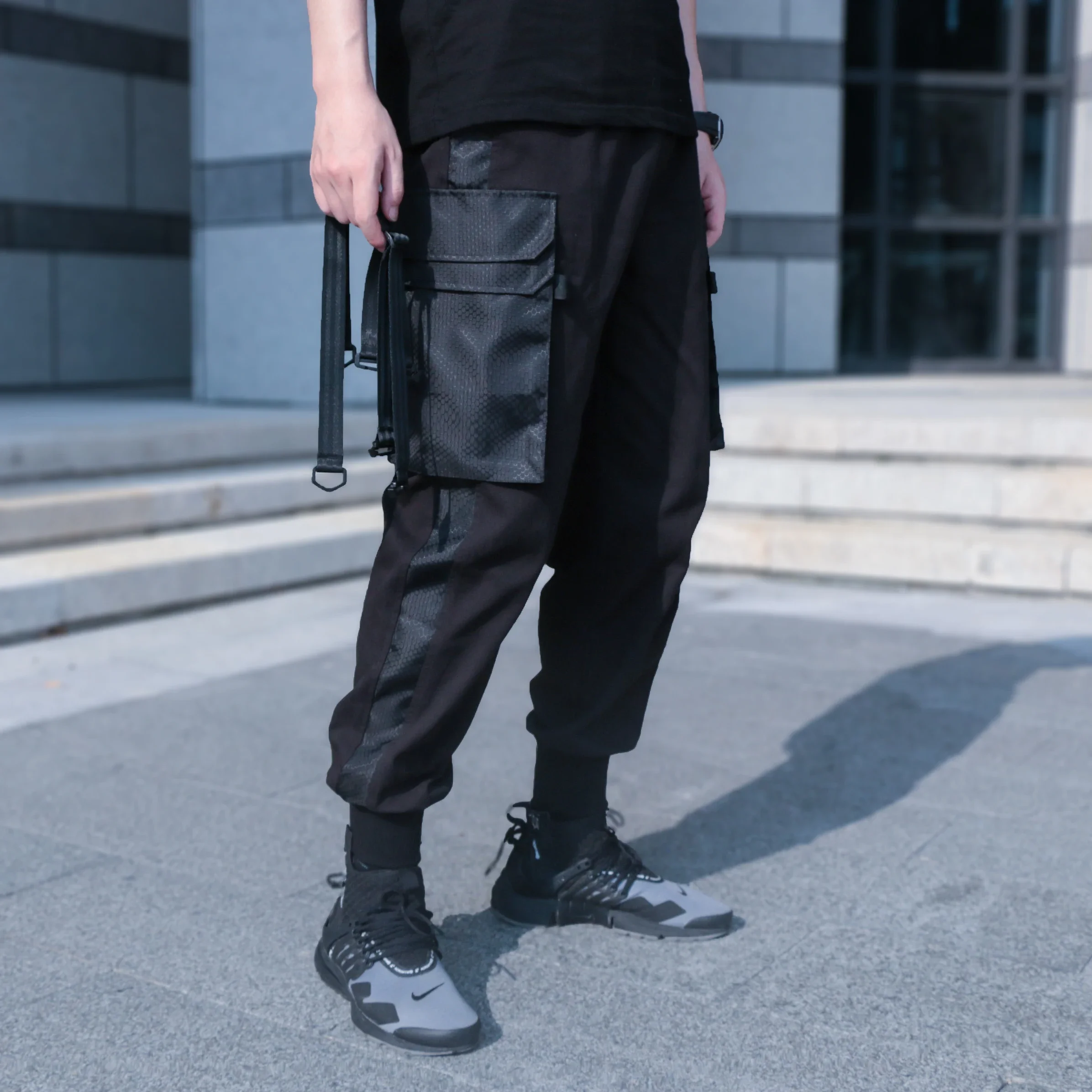 

SILENSTORM 21AW Fashion Tactical Cargo Pants Joggers Drawstring Waist Techwear Ninjawear Streetwear Darkwear cyberpunk Trousers