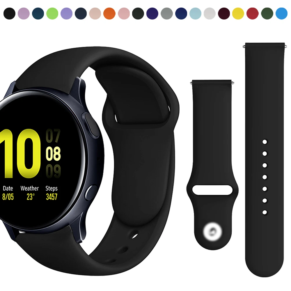 20Mm/22Mm Strap For Samsung Galaxy Watch 5/4/3 Active 2 Huawei Gt 2E Silicone Sport Bracelet Amazfit Gts 2E/2Mini/Gtr 2E/3P Band