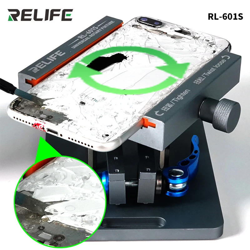 RL-601S Universal Rotating Fixture for Removing Mobile Phones Back Cover Glass Housing Frame Motherboard Battery Replace Tools