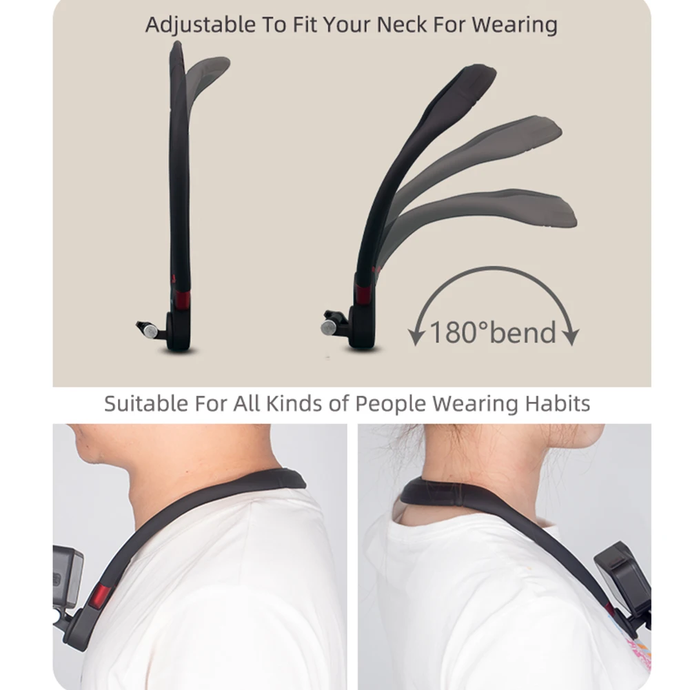 U-shaped Neck Mount For Sports Cameras Phone Multi-Angles Adjustables Camera Holder For Hiking Climbing