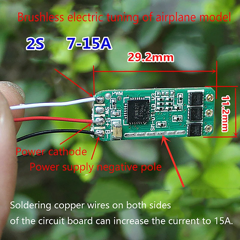 

1pc Innovative And Practical Mini 2S 7A-15A Brushless Motor Driver Board Aircraft Model Brushless Electric Regulator Module