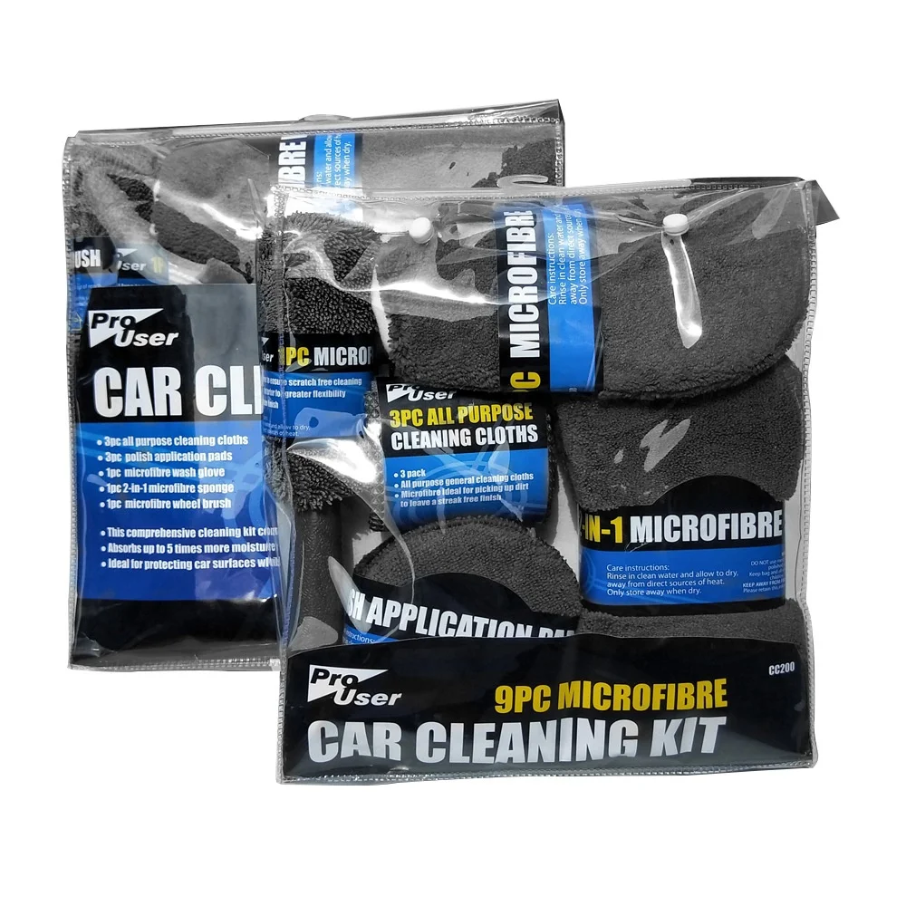 9-Piece Car & Motorcycle Cleaning Set – Wash Gloves, Towels, Waxing Sponges & Wheel Brushes for Auto Detailing 6