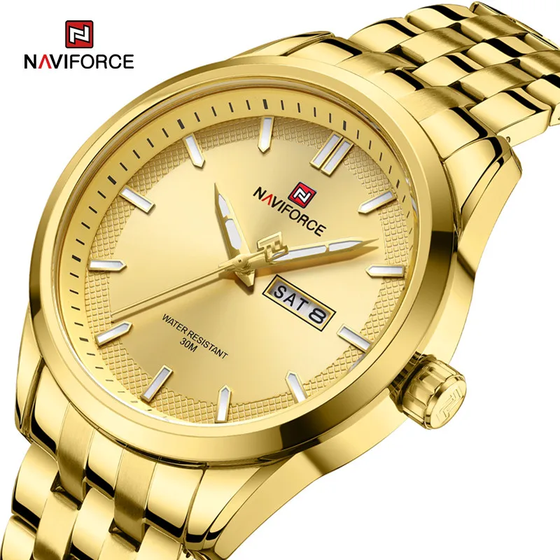 

NAVIFORCE Original Men's Watches Luxury Quartz Wristwatch Waterproof Male Stainless Steel Date Week Luminous Clock Reloj Hombre