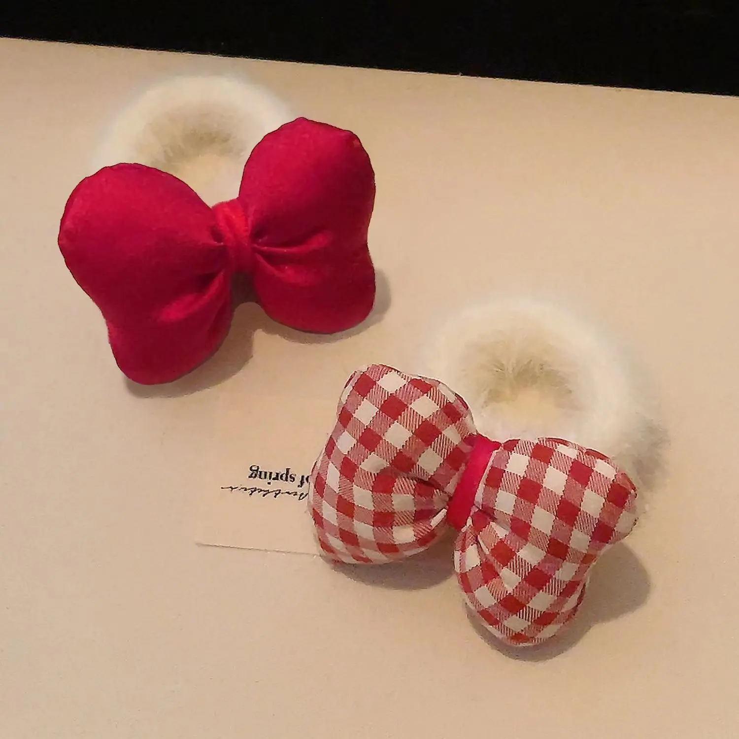 Children's Plush Rubber Band Hair Band, Bow Girl Ponytail Headrope New High Elasticity, No Traces, No Hair Damage