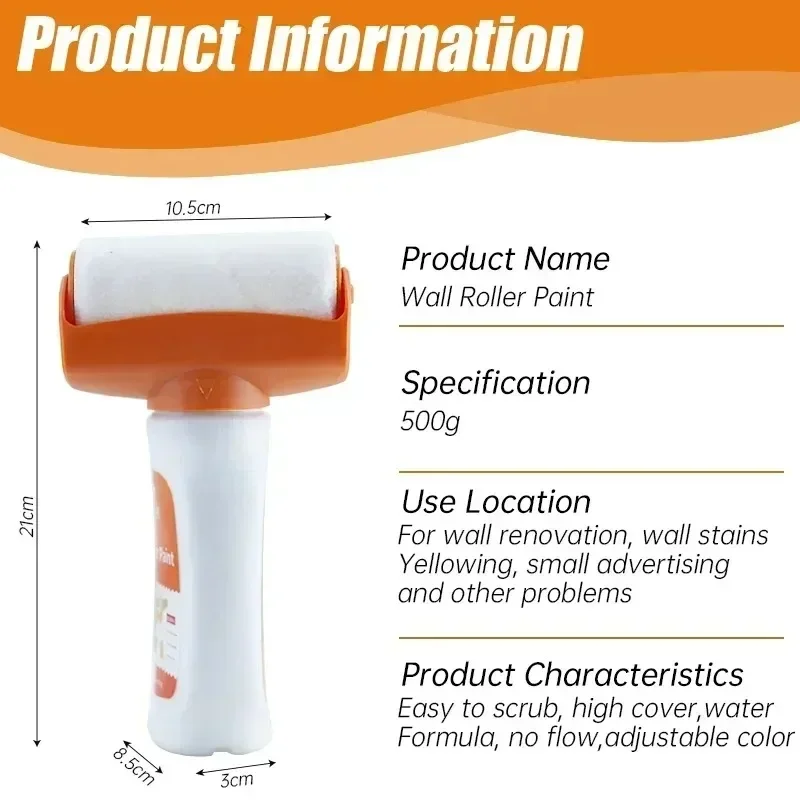 Wall repair paint Wall Repair Roller Paint White Water Based Latex Paint Color Roller Large Brush Repair Wall Tool for Tile