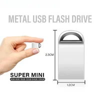 Mini Pen Drive 128GB 64GB 32GB USB Flash Drive Silver Memory Stick Drive 16GB 2.0 Key Chain Creative Gift U Disk 8GB for Laptop 2