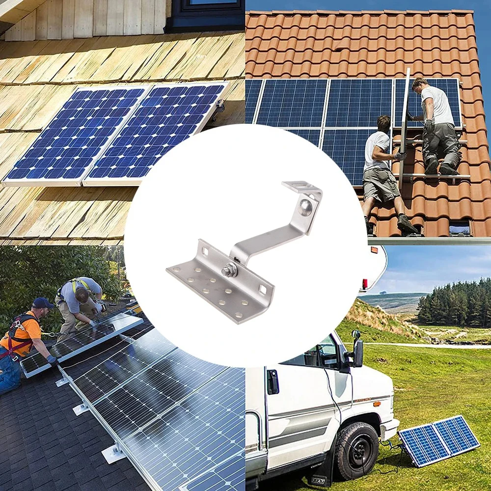 180&deg; Adjustable Solar Roof Hooks Tile Roof Mounting Bracket Hook PV Photovoltaic Side Mounting Brackets solar panel mounting set for Fixing Solar Panel