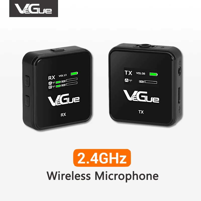 

Vegue большой радиус действия 2,4G микро конденсаторный беспроводной микрофон для мобильного телефона смартфона камера для интервью Live Vlog