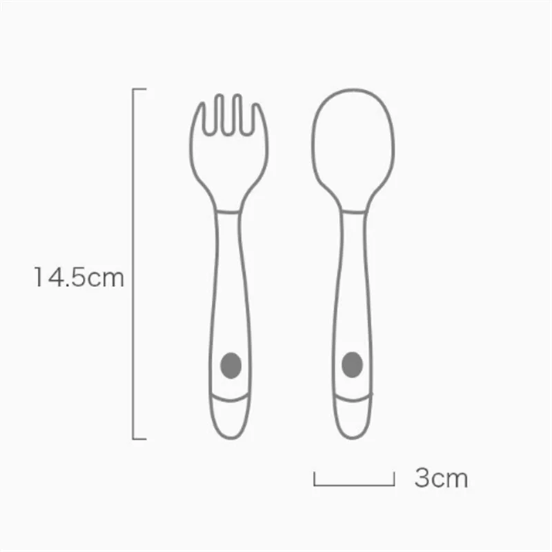 Couple Silicone Spoon Fork for Baby Utensils Set Auxiliary Food Toddler Learn To Eat Training Bendable Soft Fork Infant Tablewar