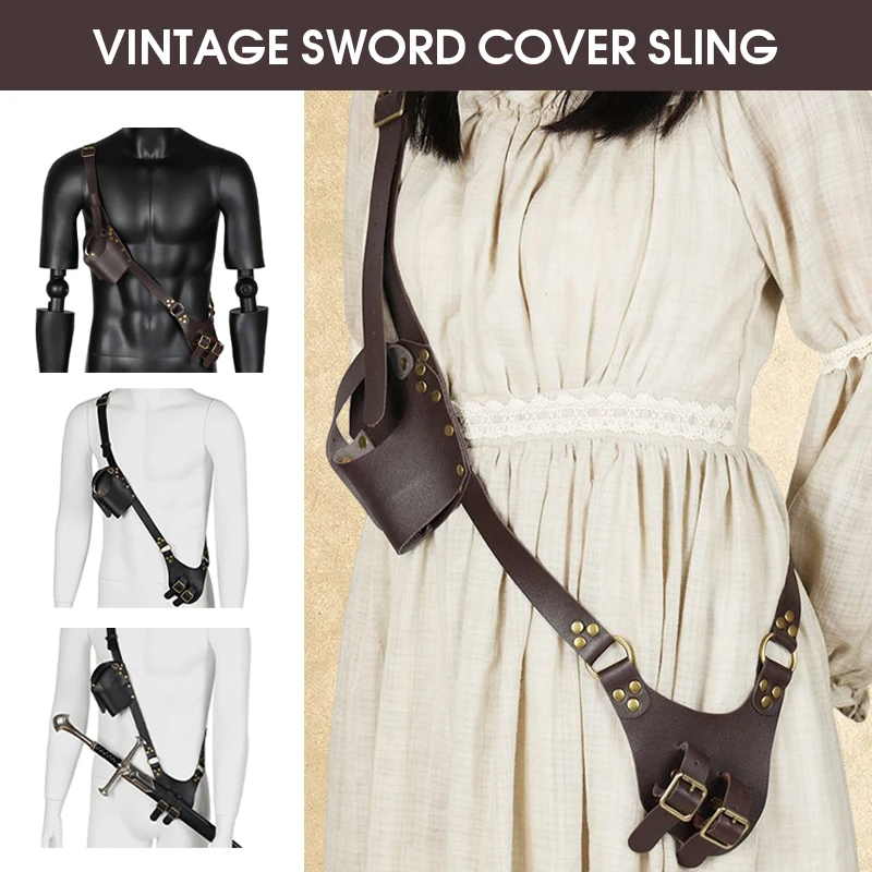 

Medieval Pu Leather Sword Belt Katana Sheath Holster Larp Gun Holster Warrior Knight Scabbard Belt Cosplay Costume Accessory