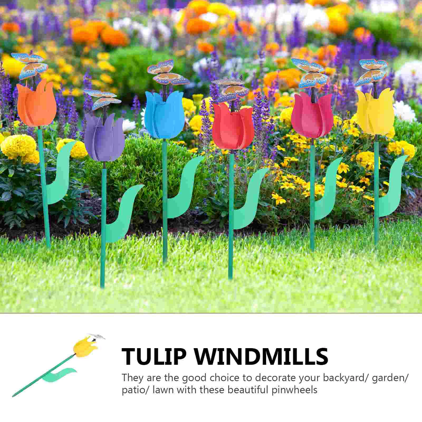 

6 шт., ветряная мельница с цветком тюльпана