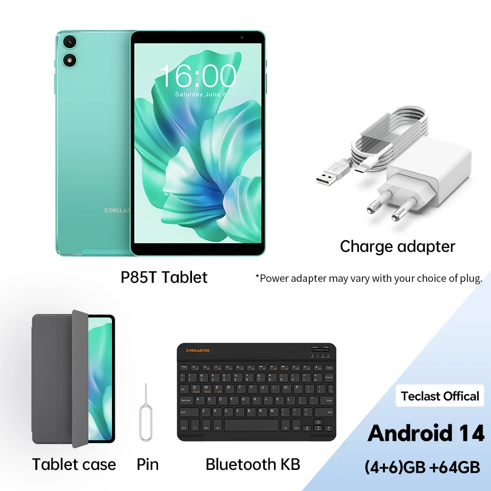 Teclast P85T Android 14 Tablet 8 Inch IPS 4+6GB RAM 64GB ROM A523 8-core Widevine L1 Wi-fi 6 Type-C 5000mAh Tablet PC Metal Body