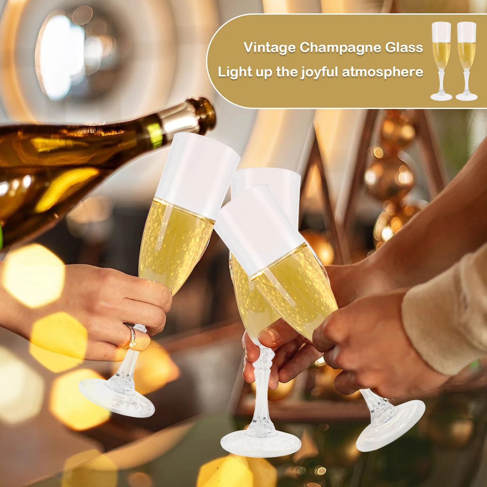 Plastic Champagne Flute Set 4