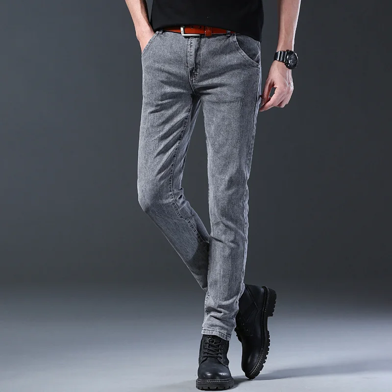 Trendy Men Retro Washed Snowflake Slim Fit Classic Jeans Male Casual Street Skateboarding Denim Pants Stretch Skinny Trousers 5