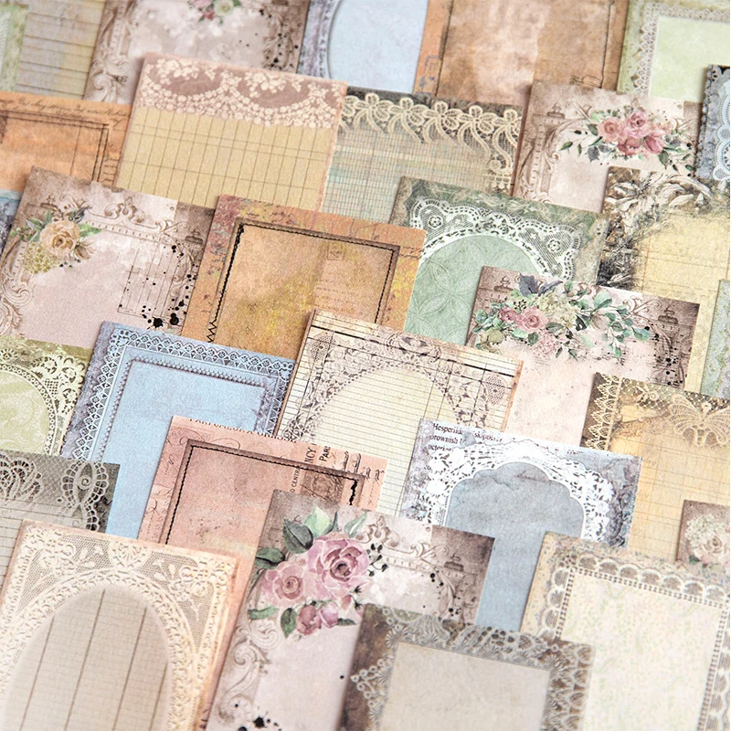 

30pcs/pack wreath Frame Materials Paper Letter Paper Collage Junk Journal DIY Scrapbooking Aesthetics Craft Memo Paper