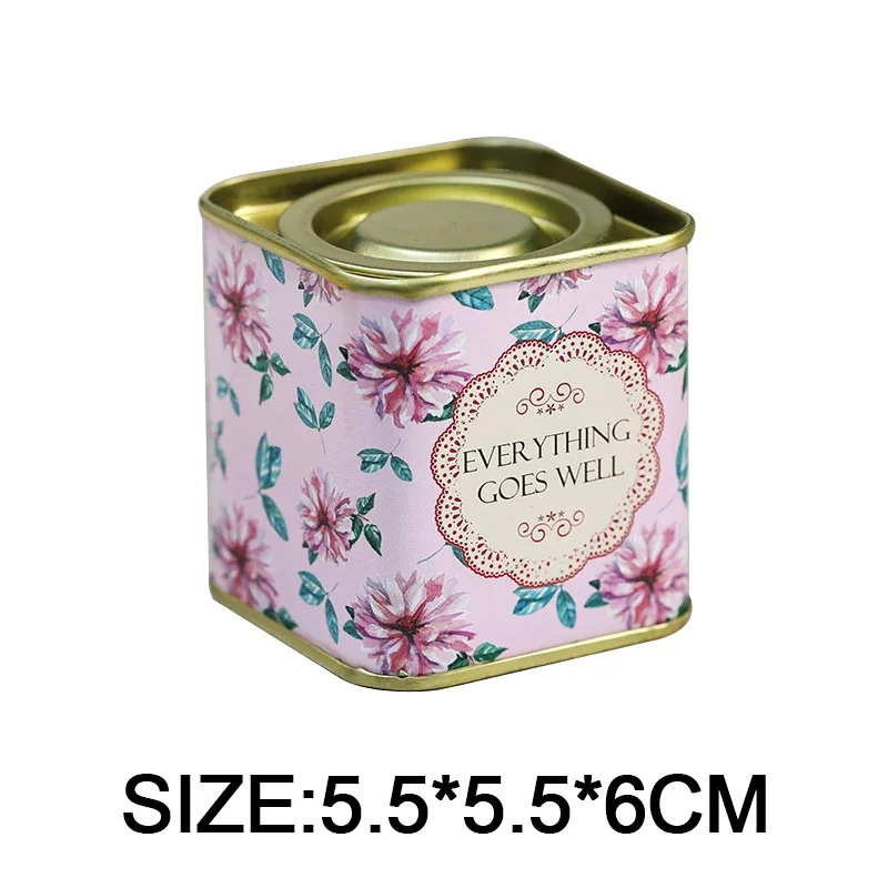Sealed Storage Box Square Teaware Tea Leaf Can Jar Tin Iron Candy Can Vintage Jewely Box Kitchen Coffee Sugar Container tea tin box tea canister