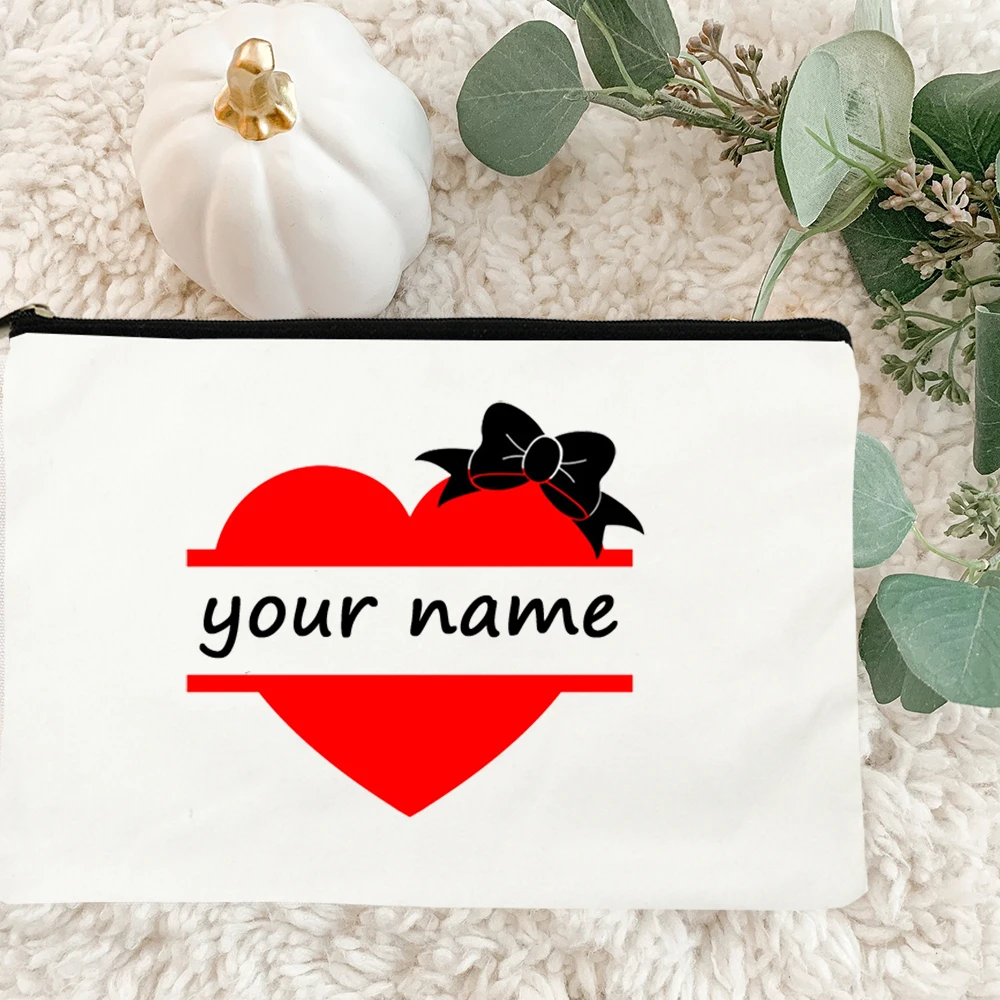 

Personalized Custom Name Women Cosmetic Cases Bags Fashion Casual Pencil Makeup Pouch Handbag Customizable Female Best Gifts