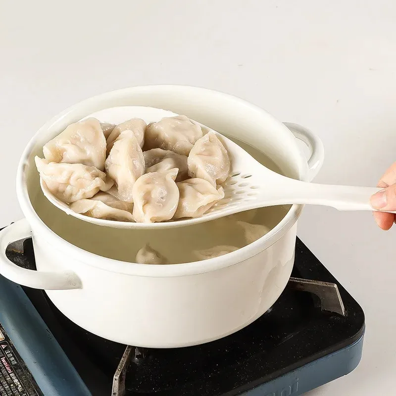Plastic Slotted Scoop Colander Skimmer Spoon Non Stick Kitchen Food Drain Shovel Strainers Skimmer with Handle For Cooking