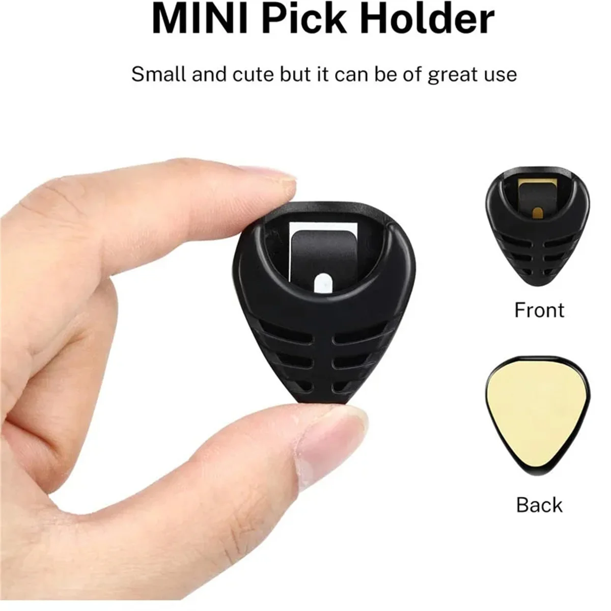 Guitar Pick Plectrum Holder Case Box/Pick Clip and 20Pcs Guitar Picks Set For Acoustic/Electric Bass/Ukulele, Self Adhesive